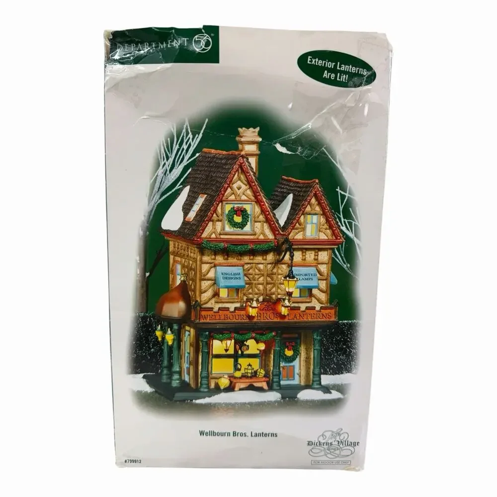 RARE Vintage 2007 Dept 56 Dickens Village Wellbourn Bros Lanterns **READ